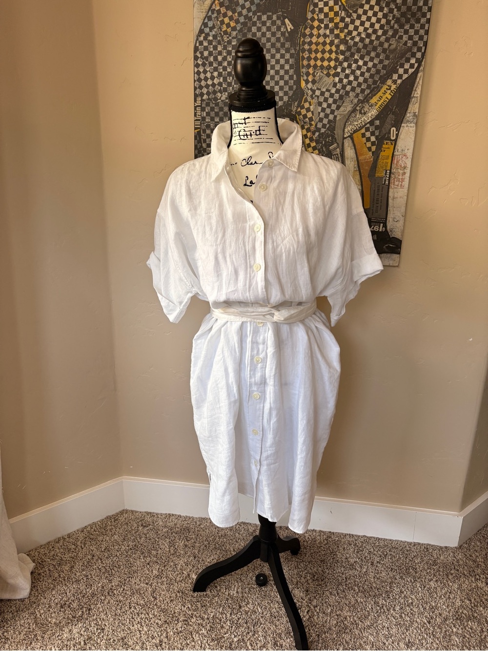 JCrew Linen Button Front Shirt Dress